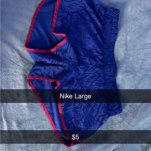Nike Blue Shorts with Pink Trim
